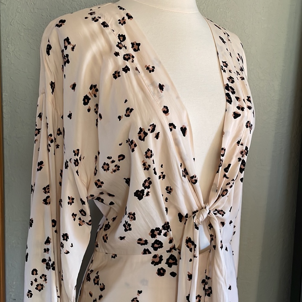 Stillwater Leopard Waterfall Maxi Dress S
